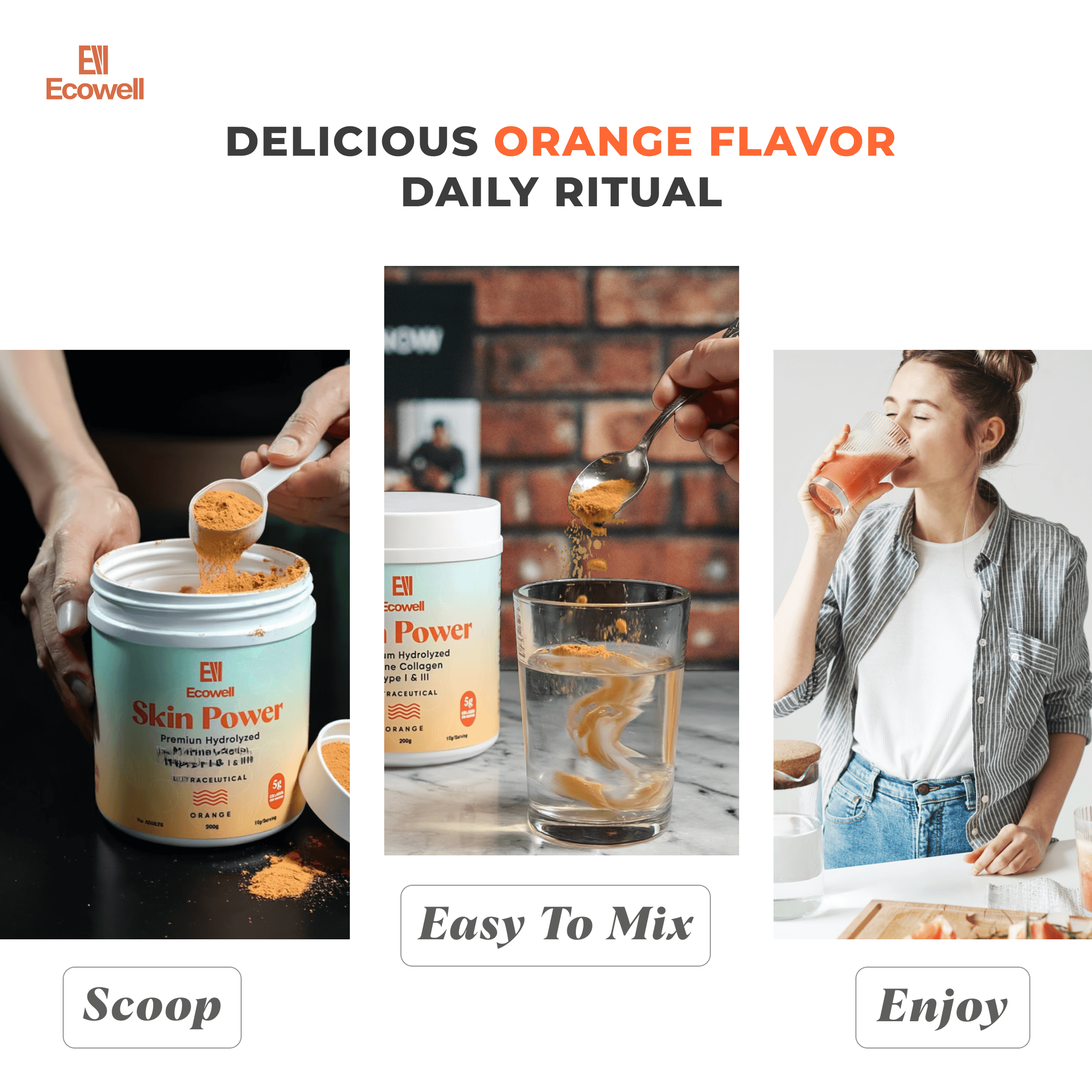 Ecowell Marine Collagen Powder | Skin Glow, Hair & Nail Support