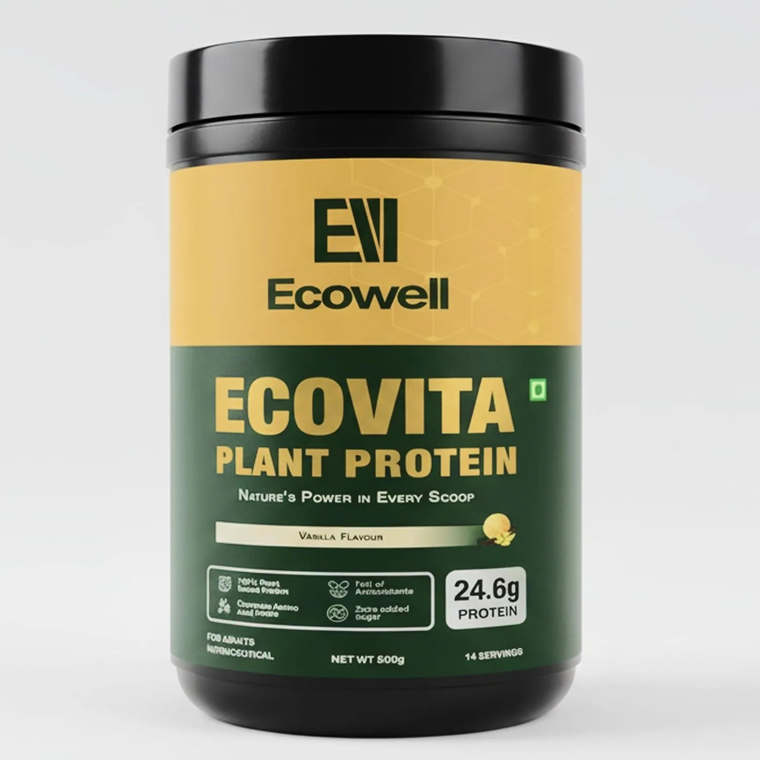 Ecowell Ecovita Plant Protein container on a white background