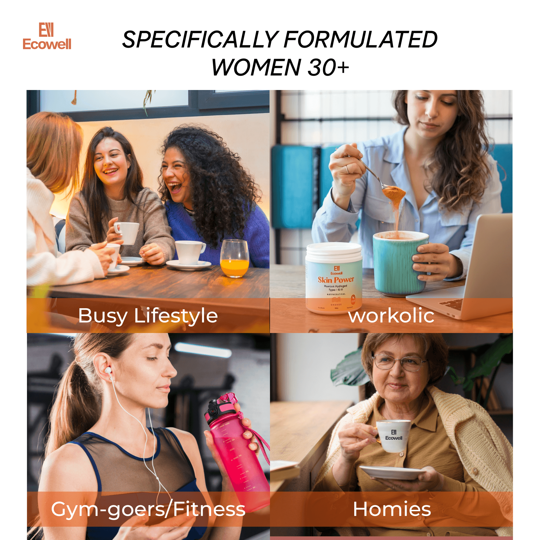 Ecowell Marine Collagen Powder | Skin Glow, Hair & Nail Support