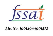 FSSAI logo with license number on a white background