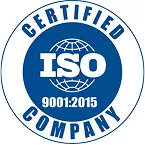 ISO 9001:2015 certification logo on a white background
